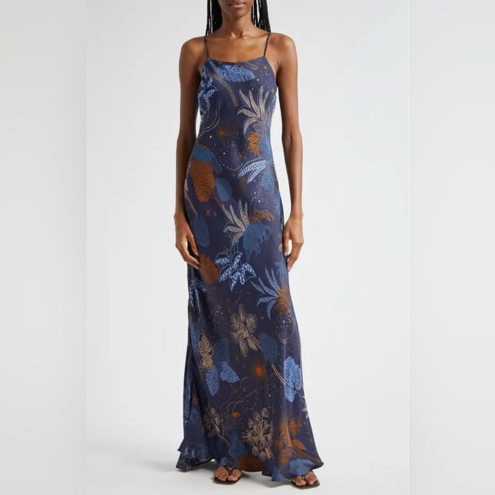 FARM Rio Blue Floral Maxi Dress Size M NWT - Picture 6 of 6